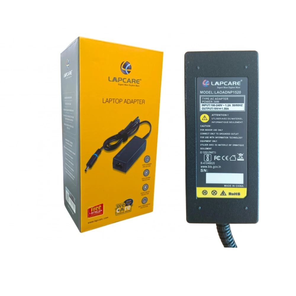 Lapcare Laptop Adapter Compatible For Acer 30w | 19v /1.58a | 5.5mm x 1.7mm view 4